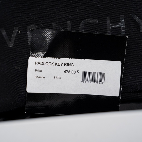 Givenchy Padlock KeyRing Black Silver 4G Metal - Picture 4 of 4